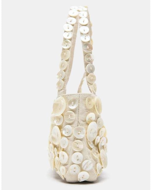 Pull&Bear Natural Shoulder Bag With Buttons