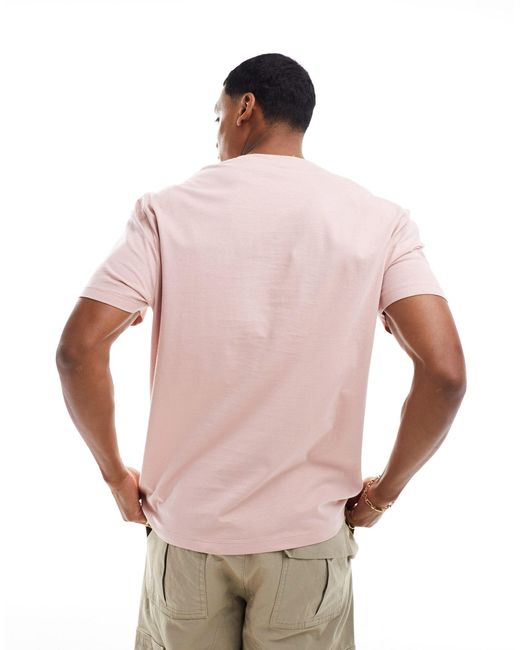 T-shirt décontracté à col ras ASOS pour homme en coloris Pink