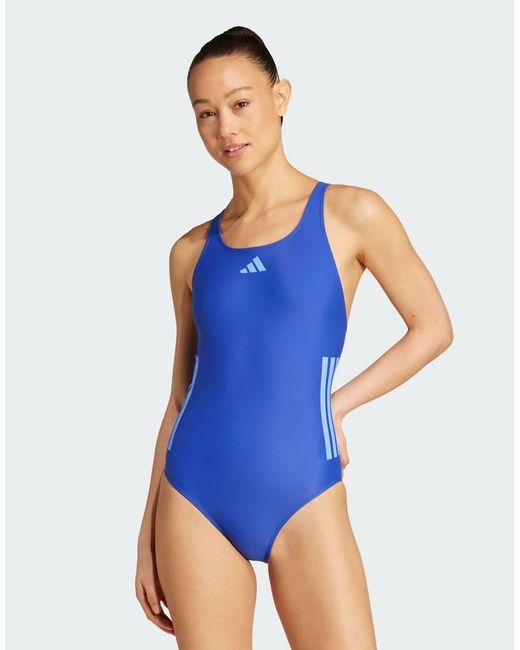 Adidas Originals Badpak Met 3-Stripes En C-Achterkant in het Blue