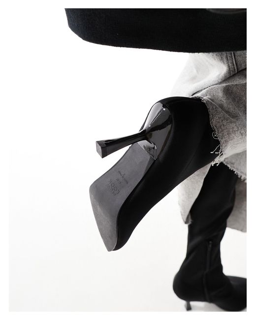 Botas altas negras con parte trasera elástica New Look de color Black