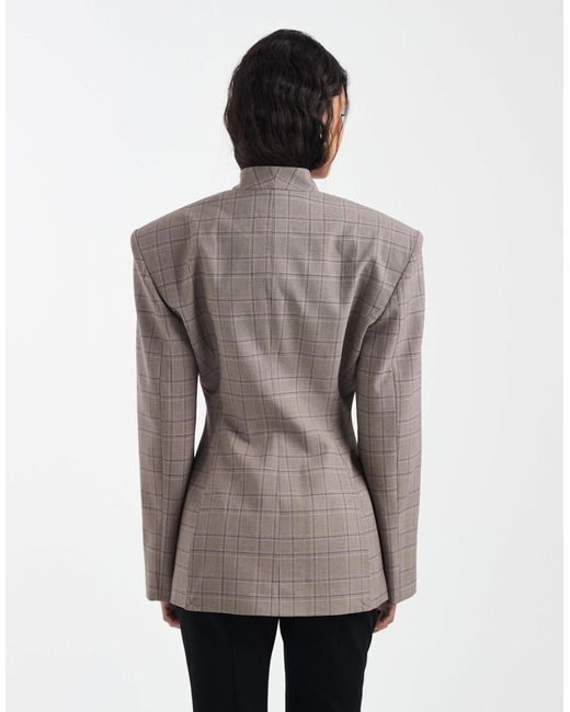 ASOS Gray High Neck Wrap Blazer