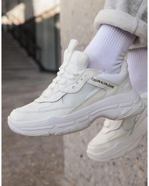 Calvin Klein Maya White Chunky Trainers Lyst