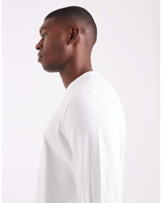 ASOS White Essentials Regular Fit Long Sleeve T-Shirt for men