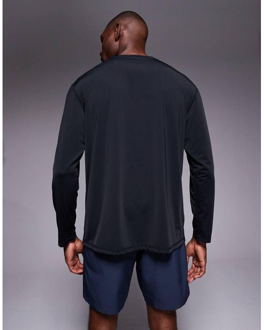 4505 Blue Quick Dry Nylon Performance Mesh Oversized Running Long Sleeve for men
