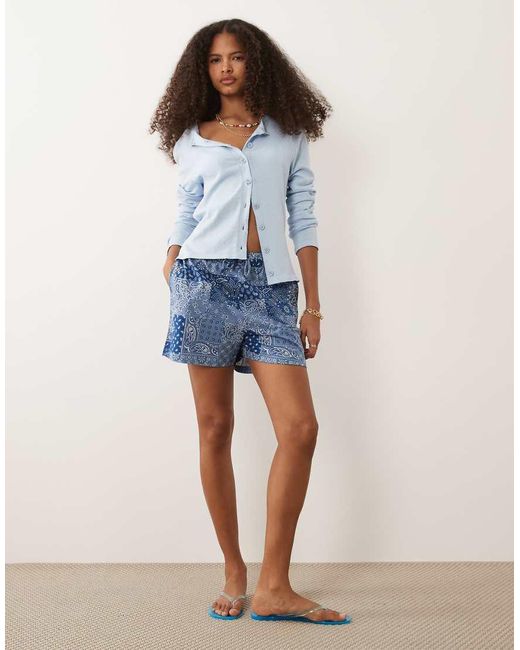 Threadbare Blue Jersey Pull On Shorts With Drawstring