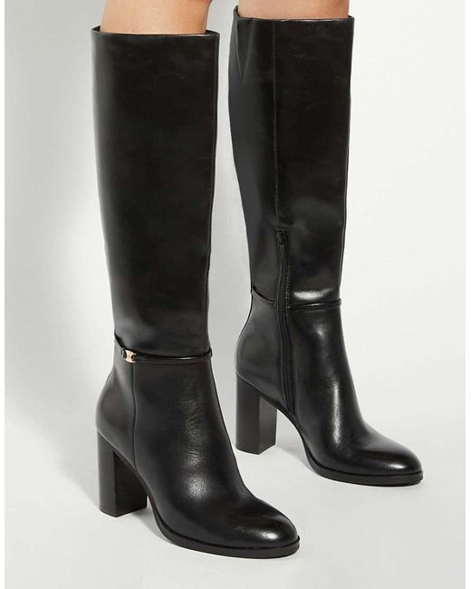 Dune Black Starlling Knee High Boots