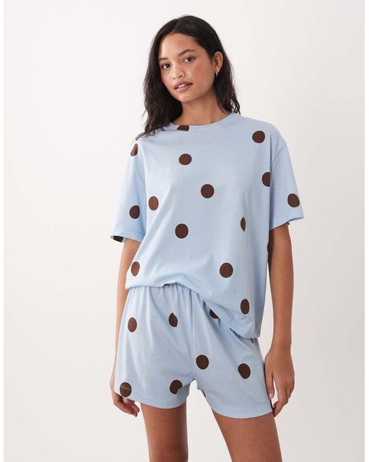 ASOS Blue Oversized Tee And Short Pyjama Set
