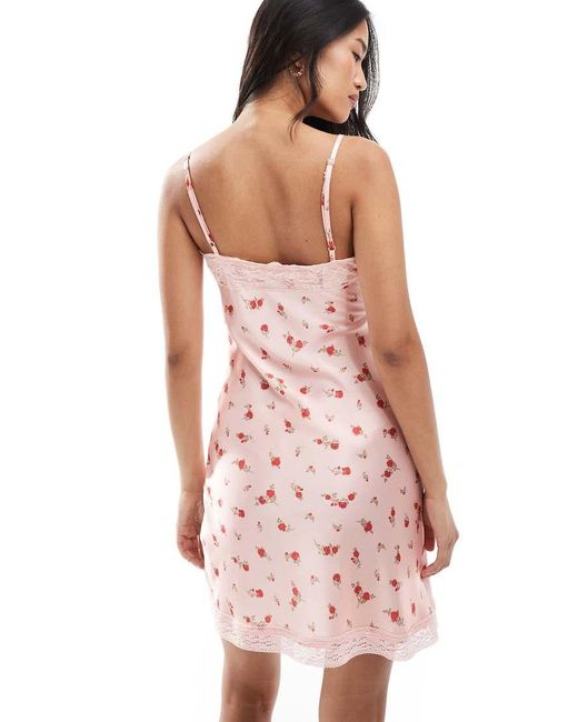 Miss Selfridge Pink Satin Cami Mini Dress