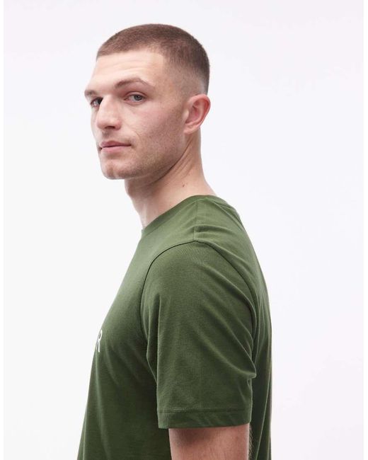 Tommy Hilfiger Green Stacked Centre Logo T-shirt for men