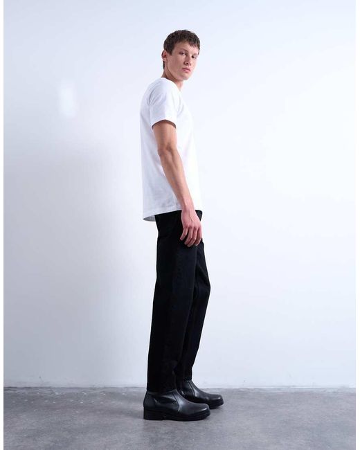 Topman Blue Rigid Taper Jeans for men