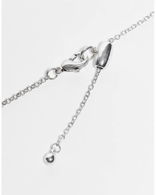 Collana A 2 Fili Con Pietra Marrone di Reclaimed (vintage) in White