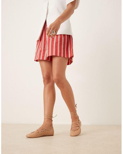 Mango Natural Leather Lace Up Flat Shoe