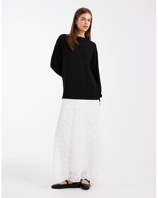 asos black lace dress ASOS DESIGN t-shirt mini dress with lace sleeves in black – ASOS Sample Sale main image 1