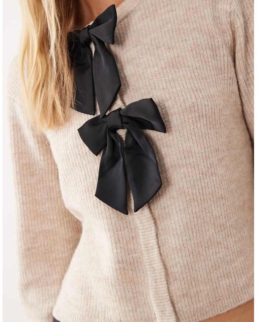 Jdy Natural Bow Details Knitted Cardigan