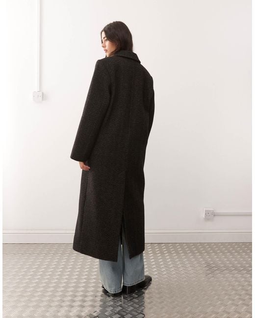 Weekday Gray – logan – knielanger oversize-mantel aus wollmix