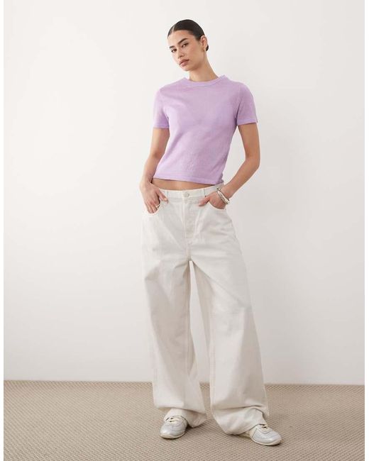 ASOS Purple Knitted Sheer T-shirt