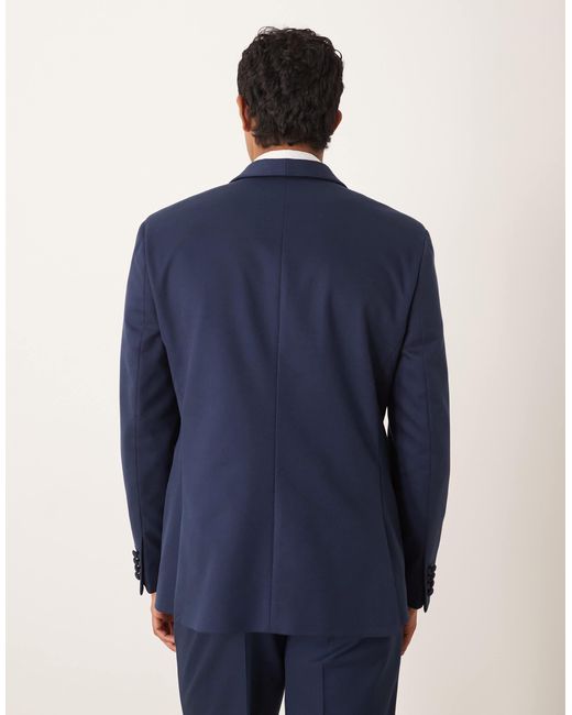 ASOS Blue Double Breasted Regular Tuxedo Jacket for men