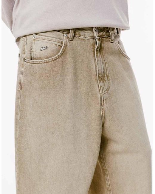 Jeans Larghi Vestibilità Comoda Color Sabbia di Pull&Bear in Natural da Uomo
