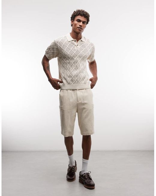 Obey Natural Eryk Knitted Polo Shirt for men
