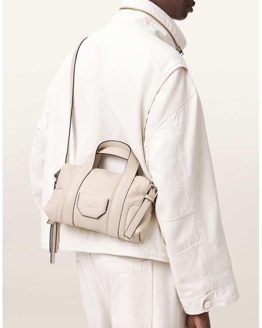 AllSaints Natural Ares Compact Leather Crossbody Bag