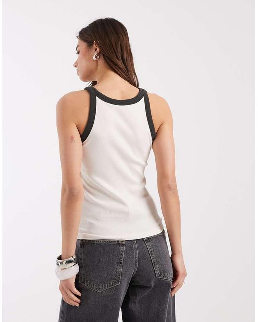 Levi's White Graphic Ribbed Racer Vest