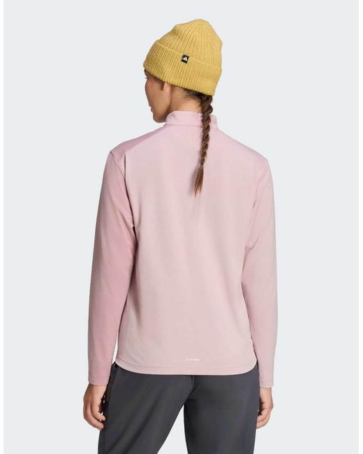 Adidas Originals Red Terrex Multi Climacool 1/2 Zip Long Sleeve Tee