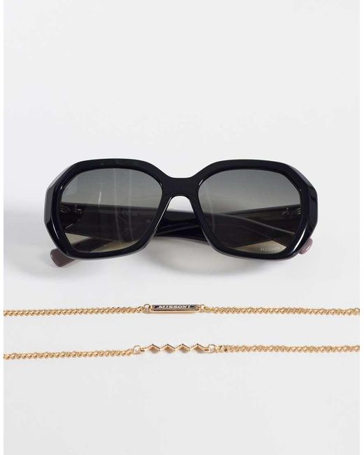 Missoni Sunglasses Metallic Missoni Oversized Chain Sunglasses With Shaded Lenses