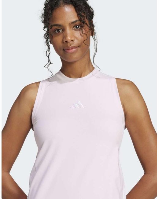 Adidas Originals White Essentials 3-Stripes Long Racerback Dress