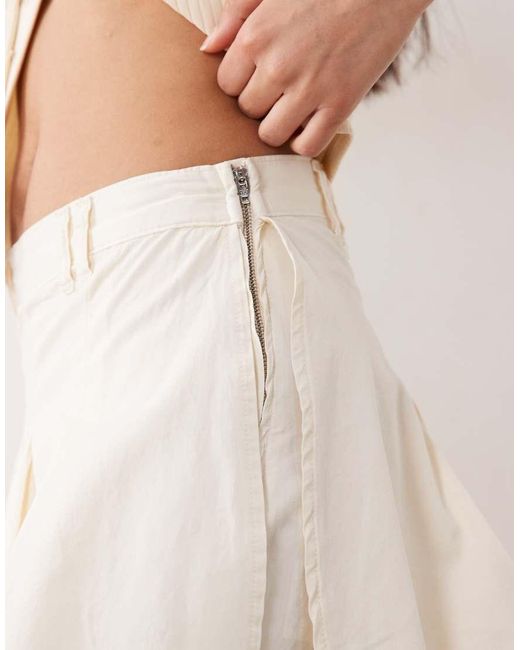 ASOS Natural Barrel Trouser With Pleated Skirt