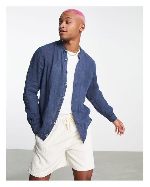 pull and bear grandad collar shirt