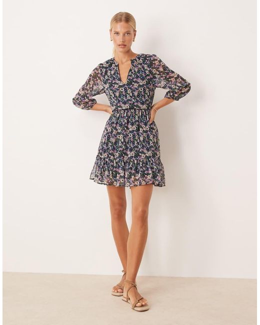 Vila Multicolor Wrap Front Mini Dress