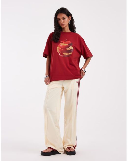 ASOS Red Oversized T-shirt With Spiral Apple Graphic