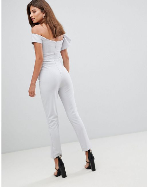 grey bardot jumpsuit