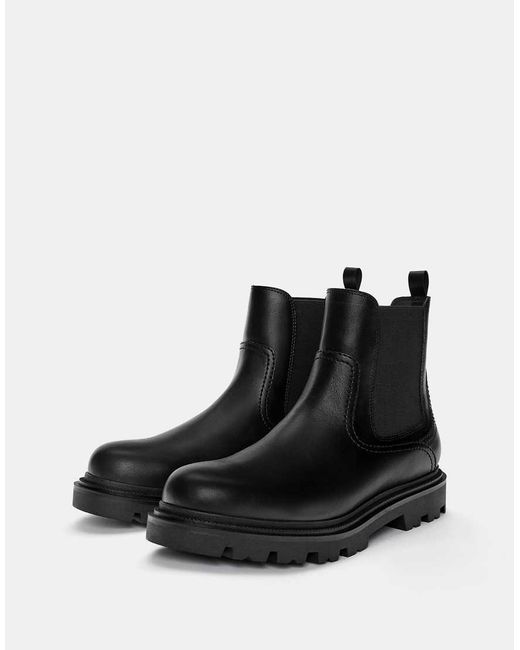Pull&Bear Black Chelsea Boots for men