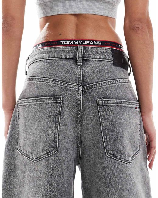 Vaqueros Gris Lavado De Pernera Ancha Suelta Y Talle Medio Charlie De -Azul Tommy Hilfiger de color Gray
