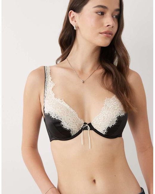 ASOS Black Fuller Bust Delilah Satin High Apex Underwire