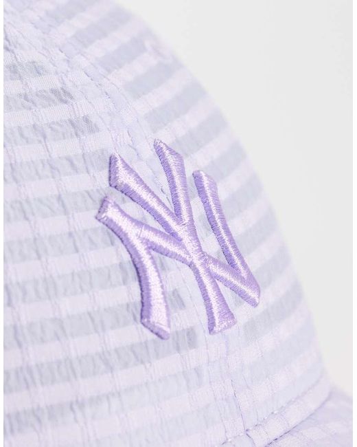 KTZ Purple Ny Yankees Womens 9twenty Seersucker Cap
