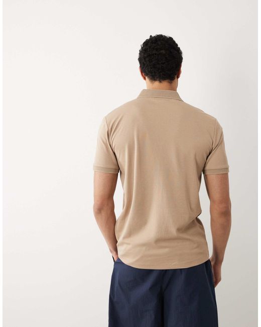 SELECTED Blue Half Zip Polo for men