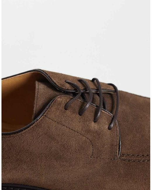 Mango Brown Real Leather Lace Up Brogues for men