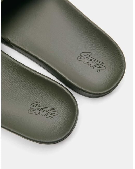 Pull&Bear – gummierte sandalen in Green für Herren