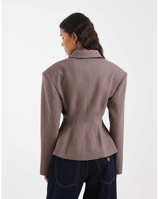 ASOS Brown Zip Up Cinch Tailored Jacket