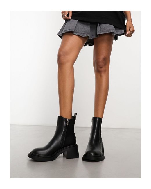 Urban Revivo Black Chunky Sole Ankle Boots