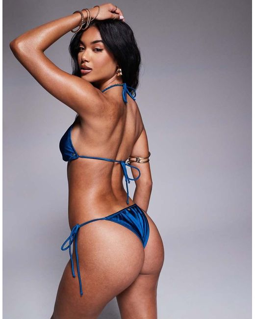 Candypants Blue Triangle Bikini Top