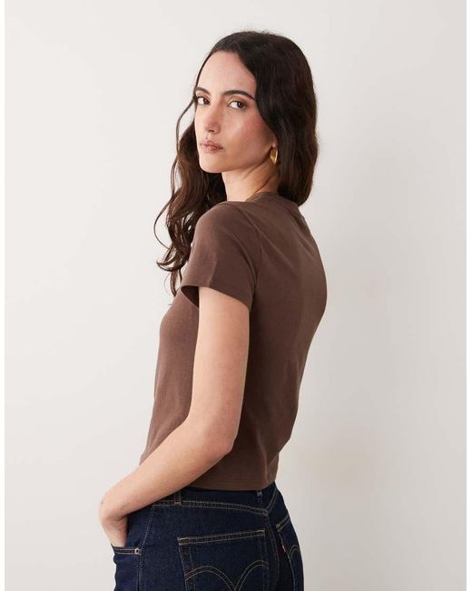 Abercrombie & Fitch Brown Seamless Short Sleeve Baby Tee