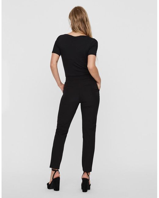 Vero Moda Black Boat Neck Fitted T-Shirt