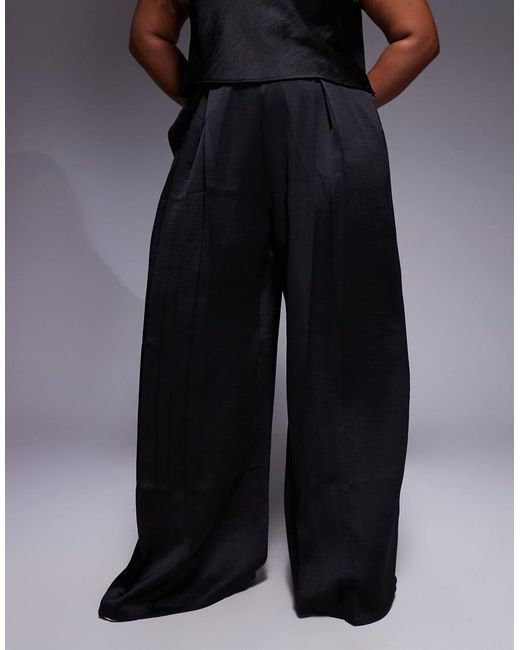 Tfnc Plus Black Wide Leg Tailored Trousers Co-Ord