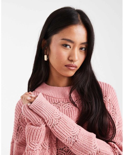 Vero Moda Pink – grobmaschiger strickpullover