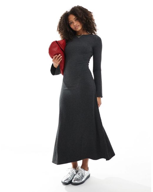 Pimkie Black – geripptes maxikleid