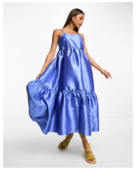 Y.A.S Blue Structured Prom Midi Dress