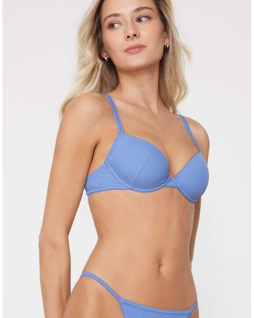 Tezenis Blue Athens Cotton Cutie Push-Up Bra